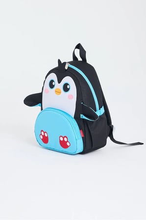 Lisanslı Penguen Figürlü Pembe Kız Çocuk Kreş Anaokulu Sırt Çantası ve Isı Yalıtımlı Beslenme Çantası Seti