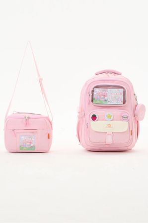 Kawaii 2'li Okul Çantası Seti İlkokul Sırt Çantası + Termal Beslenme Çantası