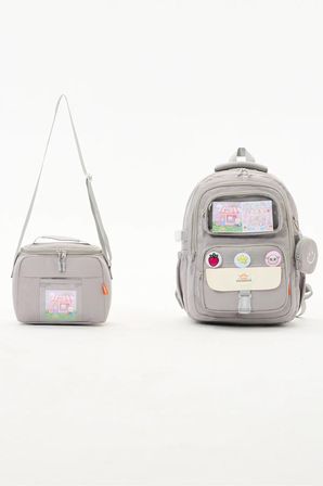 Kawaii 2'li Okul Çantası Seti İlkokul Sırt Çantası + Termal Beslenme Çantası
