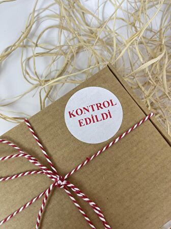 Kontrol Edildi 40 mm Beyaz Yuvarlak Sticker Etiket 120 Adet