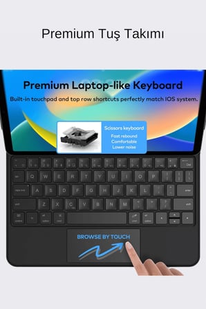 iPad 10. Nesil Uyumlu Magic Style Manyetik Yapışmalı Klavyeli Kılıf