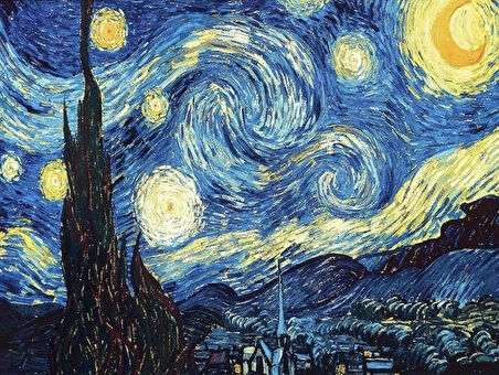 5D Sayılarla Elmas Boyama 40x50 cm Van Gogh Yıldızlı Gece Mozaik Tablo Tuvale Gerili Puzzle Tuval Seti (Asma Aparatlı)