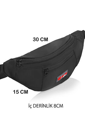 DysCase Bel ve Omuz Askılı Çanta Çapraz Çanta Unisex Su Geçirmez 3 L Siyah