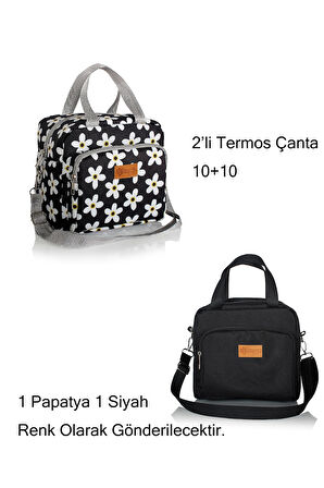 2'li Set 10+10 L Yemek Taşıma Çantası Sıcak Ve Soğuk Termal Termos Çanta Kamp Piknik Soğutucu Buzluk