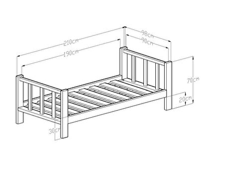 GİVAYO WOOD'S PORKY MONTESSORİ YATAK KARYOLA 90x190