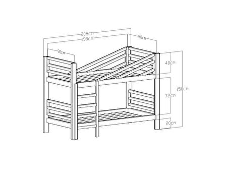 Givayo Wood's Sıdney Montessori Yatak Ranza 90*190