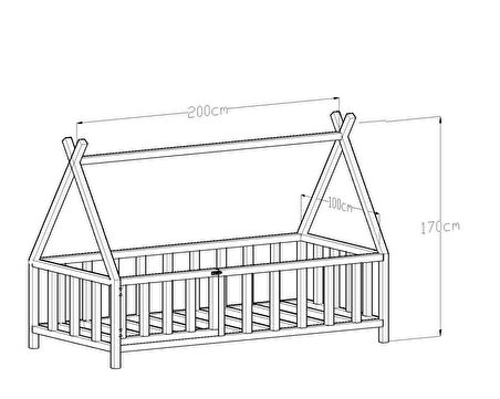Giyayo Wood's joy Montessori Yatak Çam Kapılı 100*200
