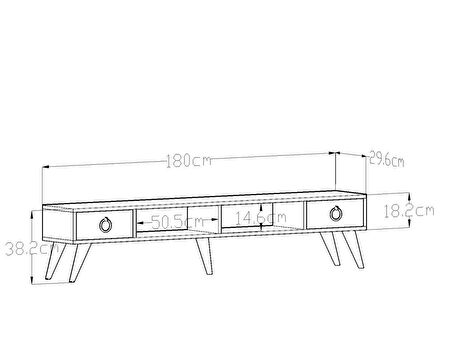 Givayo Lima Tv Ünitesi Ceviz 180 cm
