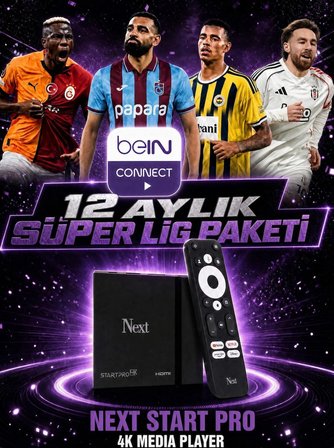 Next Start Pro 4k Media Player + 1 Yıllık Sporun Yıldızı Paketi Kurulumsuz (Web,Cep,Tablet,Smart Androidtv)