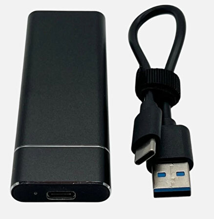 TAŞINABİLİR M2 SATA SSD KUTUSU METAL (ÇİFT TIRNAKLI NGFF) USB 3.0 GÜMÜŞ RENK