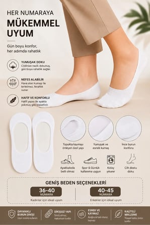 6 Çift Pamuklu Babet Patik Çorap Kadın Günlük Kısa Çorap