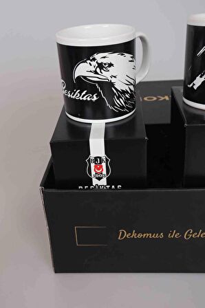 DEKOMUS GIFT BOX ÖZEL KUTULU LİSANSLI 2'Lİ BEŞİKTAŞ KUPA