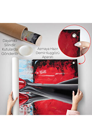 Kırmızı Ayakkabı Kadın Duvar Örtüsü-7868