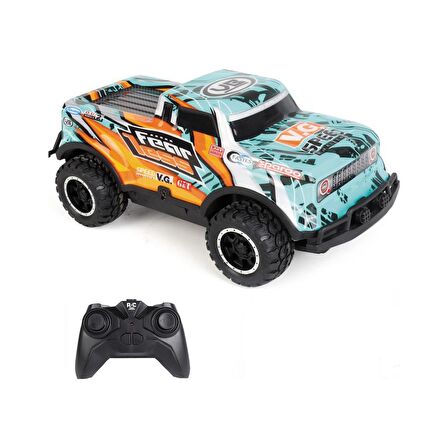 Gepettoys Full Fonksiyon LED Işıklı Gövde 1:24 Off Road Şarjlı Uzaktan Kumandalı Yarış Arabası Turkuaz