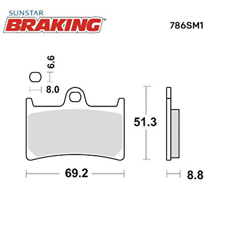 YARI METALİK ÖN FREN BALATASI / YAMAHA / YZF R7 / 700cc / ÖN İKİ TAKIM KULLANIR / 2022-2023