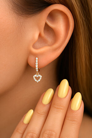 8 mm Kalpli Charm Halka Piercing – Gümüş & Gold | Helix, Kıkırdak, Lob Uyumlu