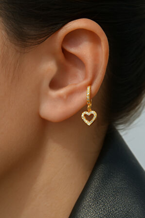 8 mm Kalpli Charm Halka Piercing – Gümüş & Gold | Helix, Kıkırdak, Lob Uyumlu