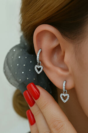 8 mm Kalpli Charm Halka Piercing – Gümüş & Gold | Helix, Kıkırdak, Lob Uyumlu