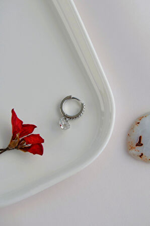 8 mm Kalpli Charm Halka Piercing – Gümüş & Gold | Helix, Kıkırdak, Lob Uyumlu