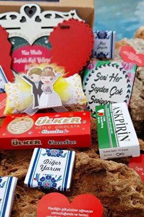 Sevgiliye Eşe Kare Kraft Kutuda Anlamlı Hediye Doğumgünü Yıldönümü Sürpriz 1mill4box9