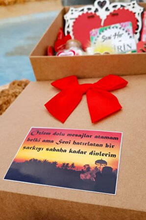 Sevgiliye Eşe Kare Kraft Kutuda Anlamlı Hediye Doğumgünü Yıldönümü Sürpriz 1mill4box9