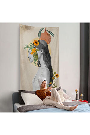 Pop Art Soyut Kadın Duvar Örtüsü-7873