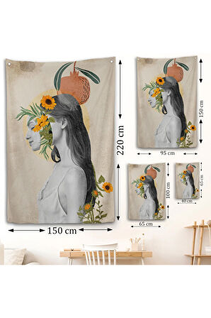 Pop Art Soyut Kadın Duvar Örtüsü-7873