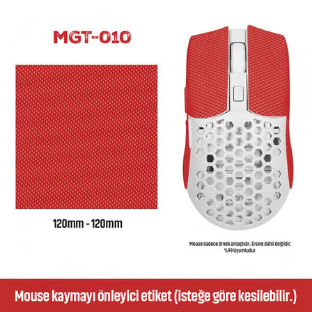 Mouse Tape Kaydırmaz Etiket – Kesilebilir Yapışkanlı Mouse Kayma Önleyici Bant 150×110 mm MGT-010