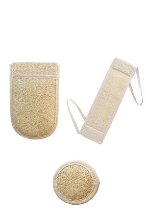 3’lü Set Banyo Kese Banyo Lif Doğal Kabak Kesesi Banyo Tamamlayıcı Set – Vücut, Sırt Ve Yüz Peelingi