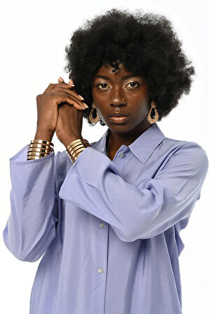 KADIN ARKASI BAĞLAMA DETAYLI DÜZ RENK GÖMLEK