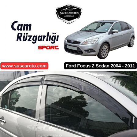 Ford Focus 2 - 2.5 Sedan 2004-2011 Uyumlu Mugen Cam Rüzgarlığı Seti Piano Black 4'lü İthal