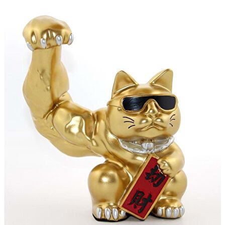 himarry Polyester Şanslı Kedi Figürü Biblo