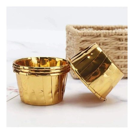 Gold Altın Sarısı Parlak Metalize 25'li Muffin Cupcake Kek Kapsülü