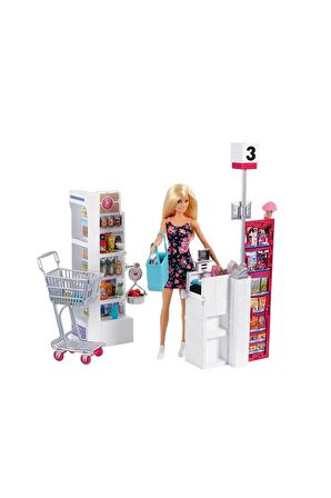 Barbie Süpermarkette Oyun Seti Frp01 Orjinal Barbie Bebek Süpermarkette Oyun Seti