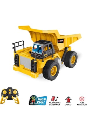 Uzaktan Kumandalı Kamyon Led Işıklı Sesli Damperli Kamyon İş Makinası 5 Kanallı Jarjlı Kamyon