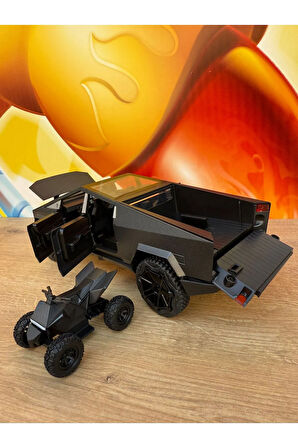 Tesla Cybertruck Diecast 1:24 Büyük Boy Pickup Tesla Model Motorlu Diecast Araba