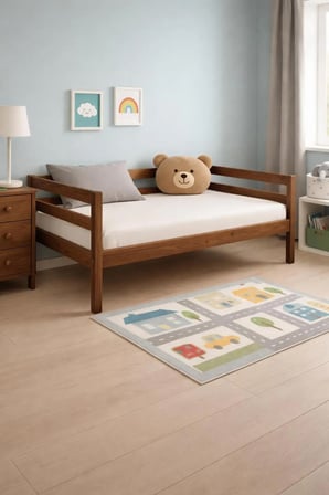 DizyWood Ceviz Renk Masif Ahşap Sedir Kanepe 60x100 cm – Mindersiz Daybed