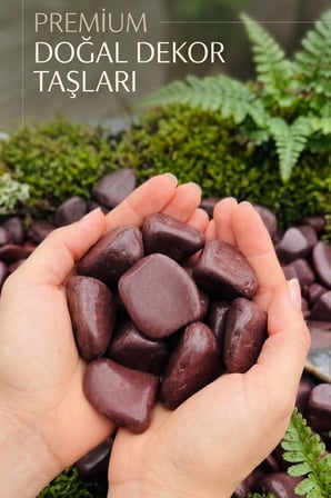 Kırmızı Dolomit Taşı 4-6 cm Doğal Dekoratif Bahçe Saksı Peyzaj Teraryum Akvaryum Taşı 25 KG