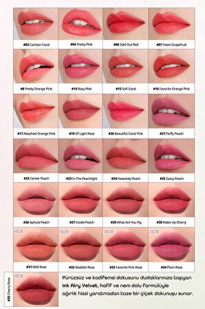 Uzun Süre Kalıcı ve Hafif Formüllü, Kadife Bitişli Tint Peripera Ink Airy Velvet (19 Elf Light Rose)