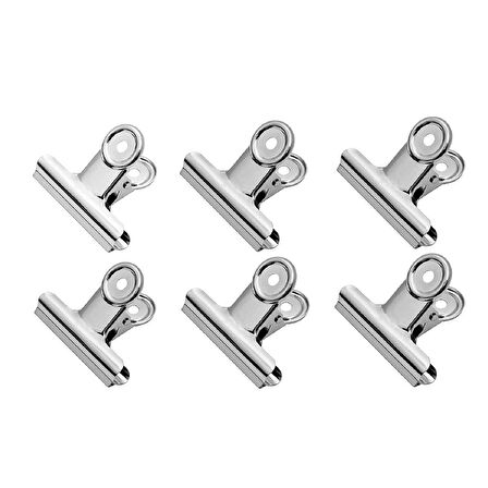 Gen-Of Round Clips 31 mm Metal Maşa Kıskaç 6 Lı (B2005)