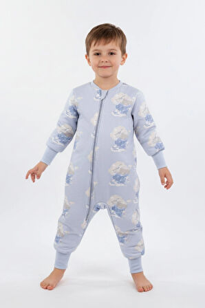 Erkek Çocuk Elyaf Dolgulu Premium Kalite 2 Tog Desenli Uyku Tulumu