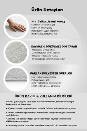 Kaymaz Taban Yıkanabilir Halı – Mutfak, Salon, Yatak Odası için Modern Dijital Baskı Halı (SLNHALI30