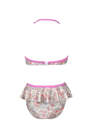 Halter Yaka Floral Desenli 3D Kelebek Detaylı 50UV Kız Çocuk Bikini Takımı by Nessi Byrd