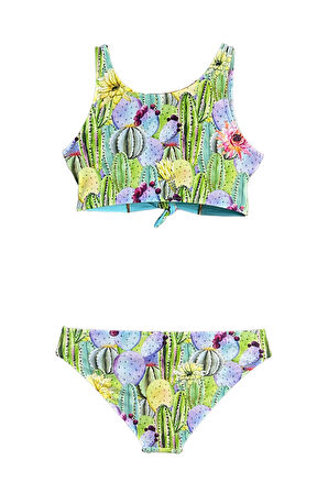 Askılı Çöl Temalı Düğüm Detaylı 50UV Kız Çocuk Bikini Takımı by Nessi Byrd