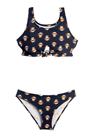 Askılı Denizci Temalı Düğüm Detaylı 50UV Kız Çocuk Bikini Takımı by Nessi Byrd
