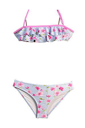Halter Yaka Sakura Çiçekli 50UV Kız Çocuk Bikini Takımı by Nessi Byrd