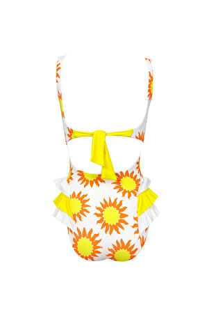 Askılı Güneş Desenli Fırfırlı Kız Çocuk Mayo By Nessi Byrd