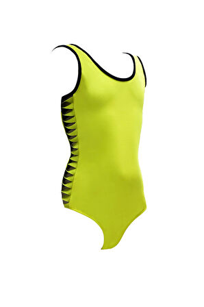 Askılı Pencere Detaylı Spor Tasarım Yeşil 50UV Kız Çocuk Mayo BY NESSI BYRD