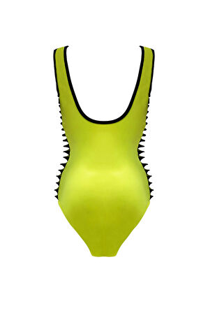 Askılı Pencere Detaylı Spor Tasarım Yeşil 50UV Kız Çocuk Mayo BY NESSI BYRD