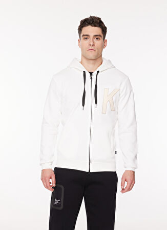 Ko Samui Kapüşon Yaka Krem Erkek Sweatshırt HZW G500 KEY_DOWNTOWN REGULAR FIT